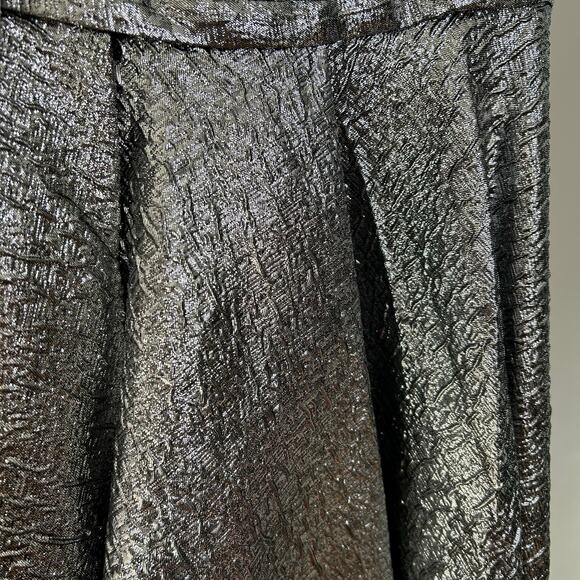 Mac Duggal Silver Gown-Size 4-one shoulder tea holiday wedding brocade NWT - Picture 8 of 8